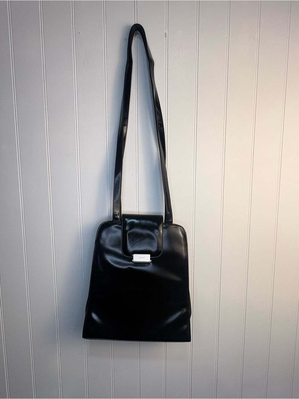 Esprit Vintage Black Shoulder Bag – Minimalist Y2K Structured Purse Chic